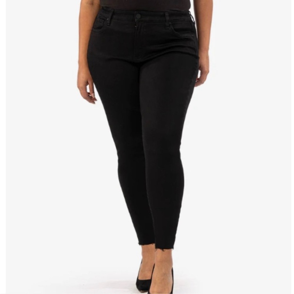 Kut DONNA High Rise Ankle Skinny Black Jeans